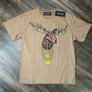 Homme + Femme Eddie Bauer Moose Bling Small Brown Tee Shirt